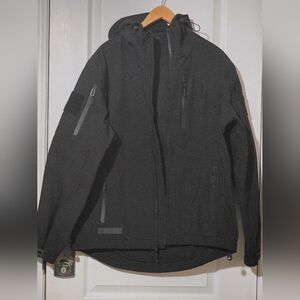 9-Pocket BÆRSkin Hoodie. Waterproof Softshell Jacket, Black, (M).